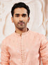 Men's Pink Silk Blend  Kurta